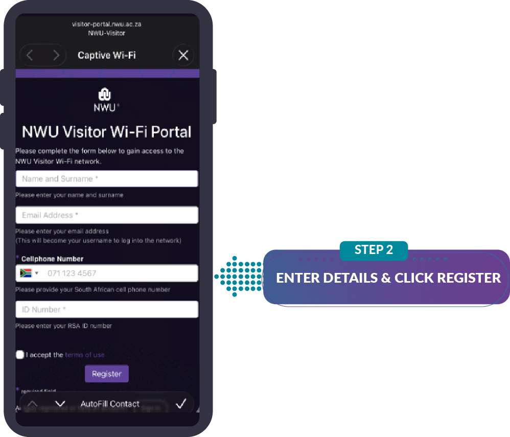 Complete registration