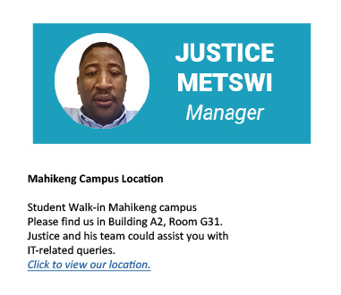 Location Mahikeng Campus