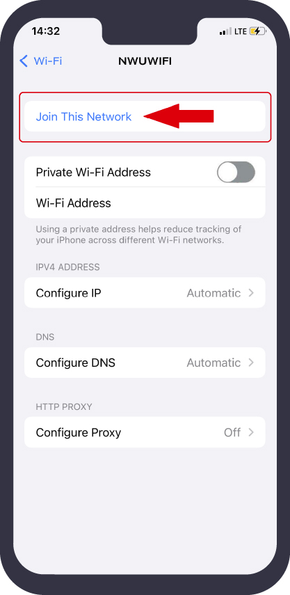 Apple (iPhone): Join this network